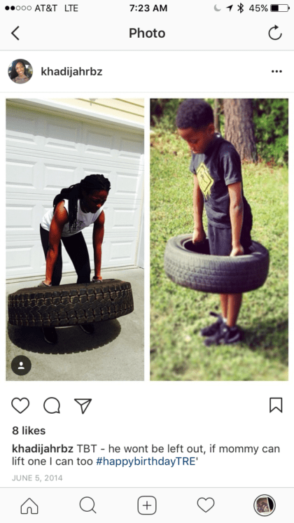 Me lifting a tire