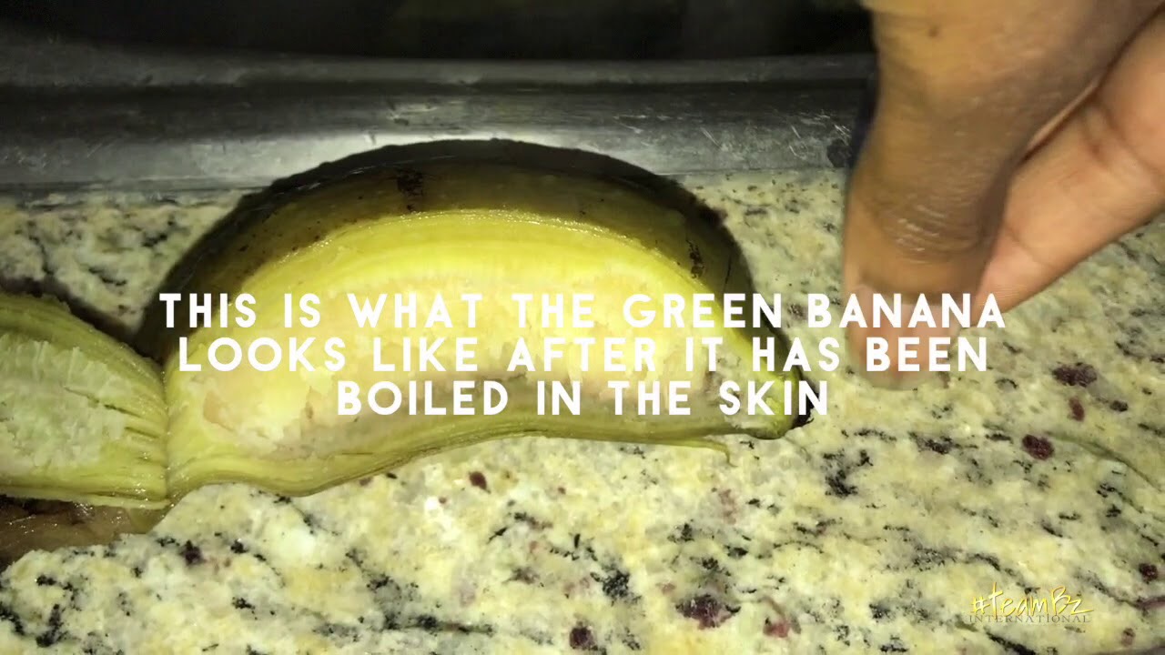 Green Banana Boiled in Skin