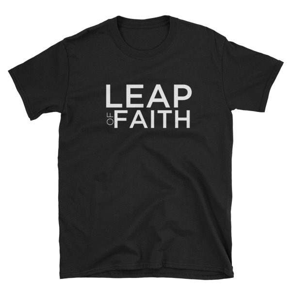 Leap of Faith Short-Sleeve Black T-Shirt – #TeamBz